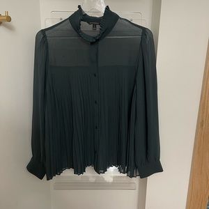 Long sleeve pleated blouse